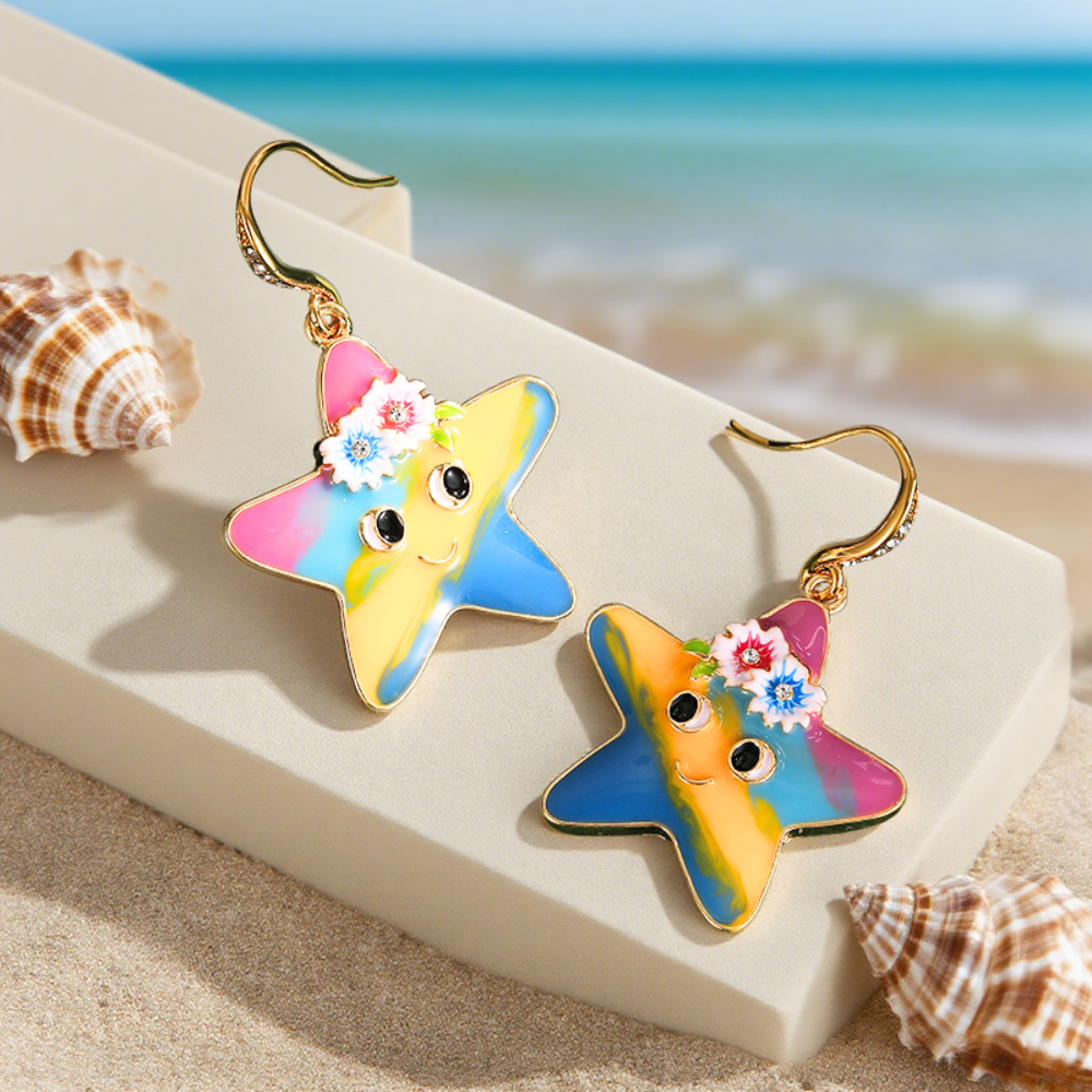 Rainbow Starfish Earrings