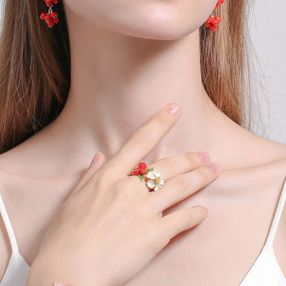 Cranberry Flowers Ring