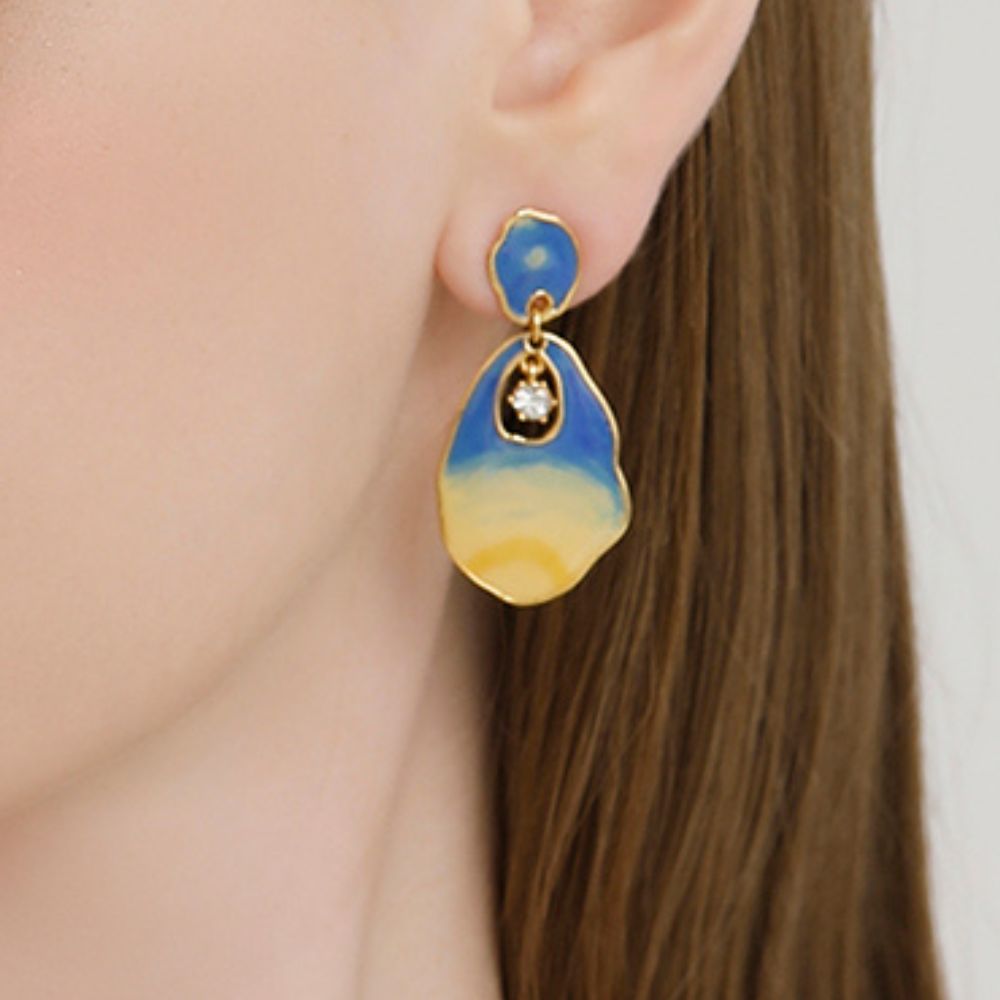 Blue Starry Night Drop Earring