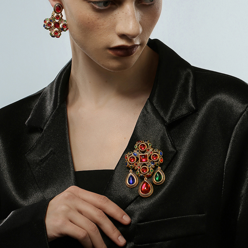 Vintage Scarlet Charm Brooch