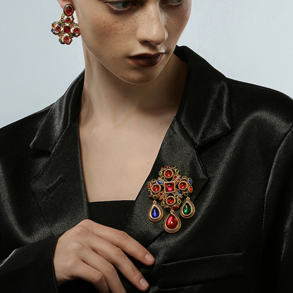 Vintage Scarlet Charm Brooch