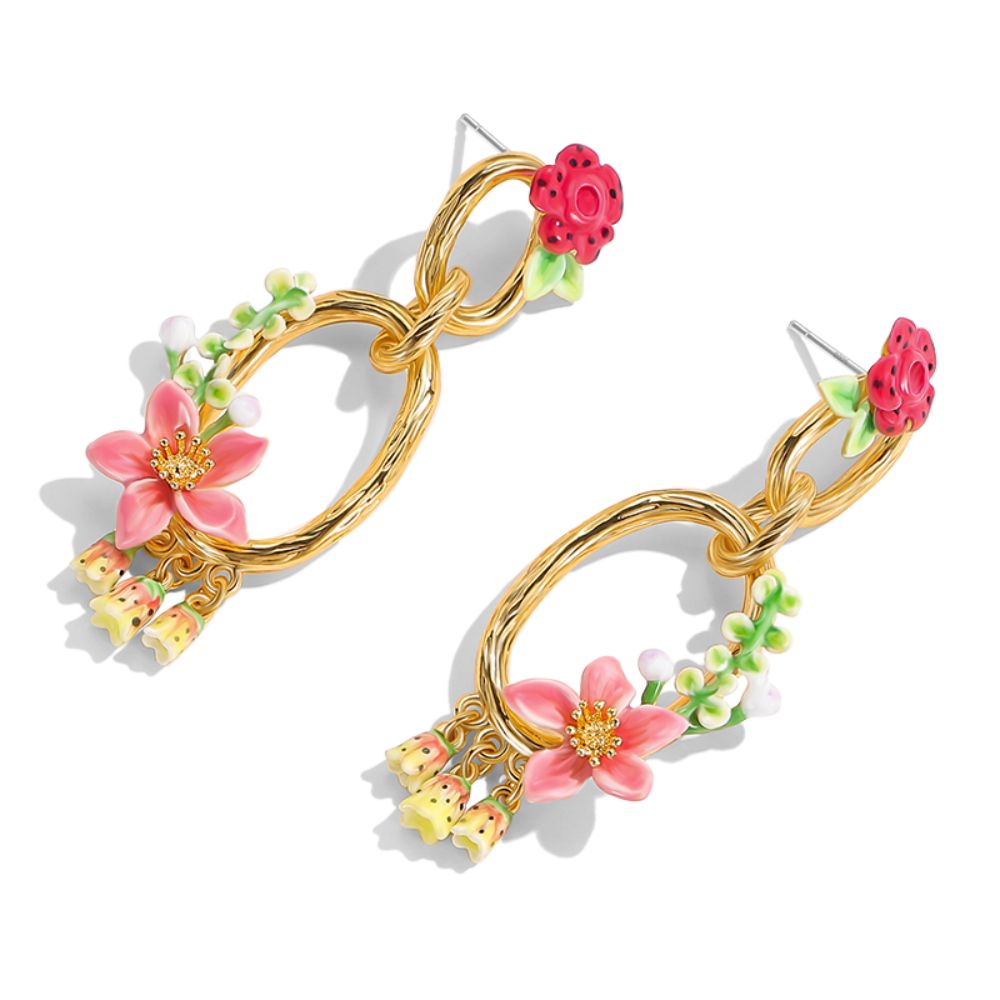 Tropical Blossom Dangle Earrings