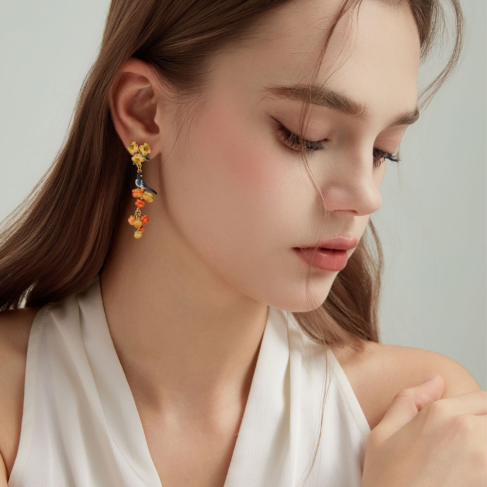 Persimmon Magpie Earrings