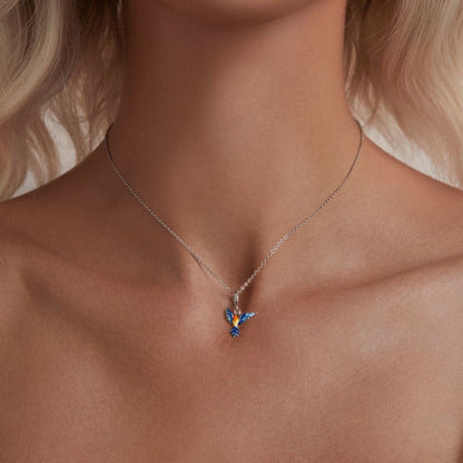 Blue Bird Pendant Necklace