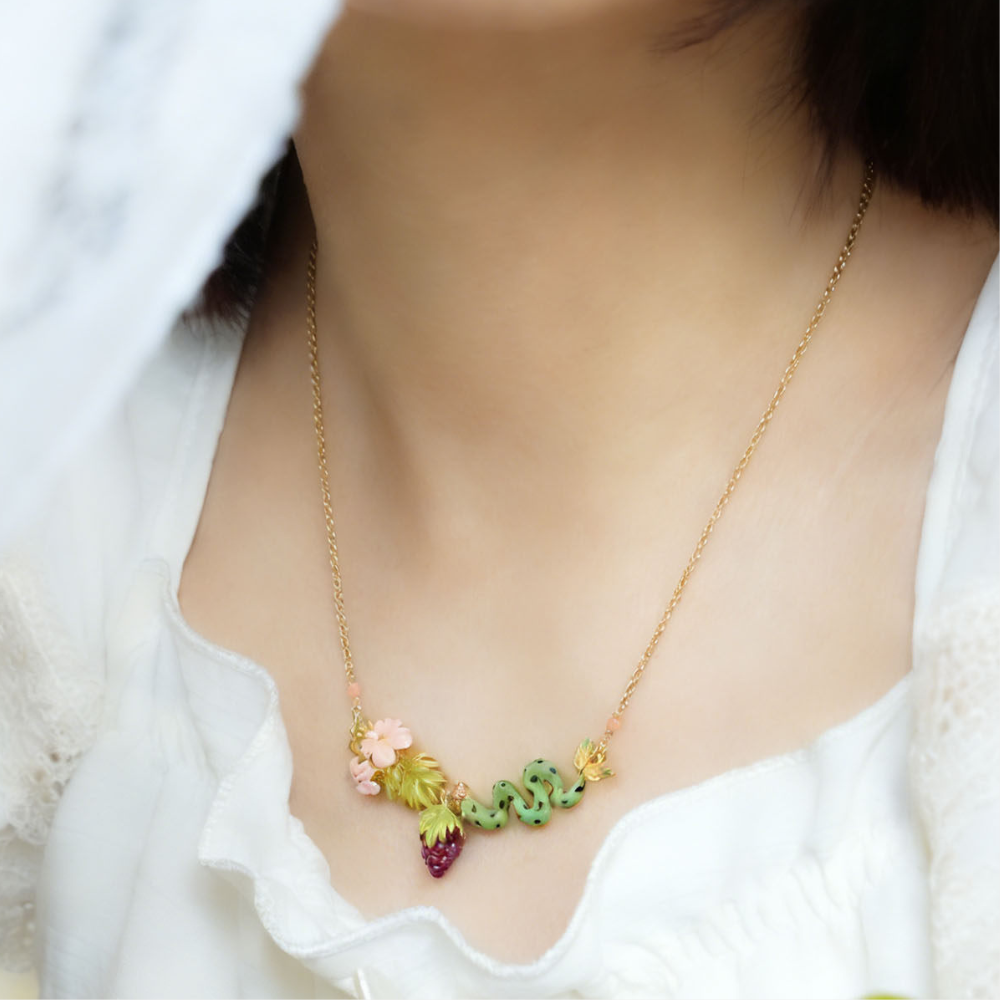 Snake and Grape Vine Necklace