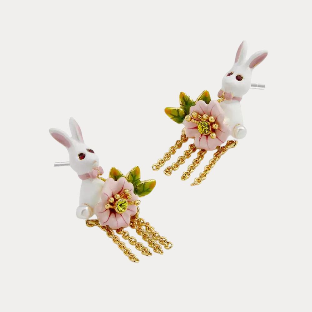 Rabbit Flower Dangle Earring