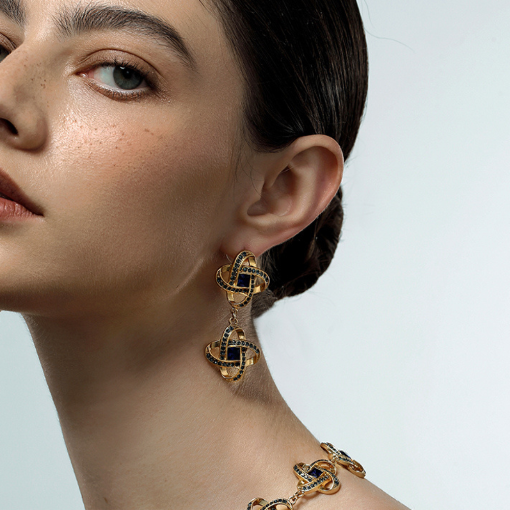 Vintage Midnight Knot Earrings