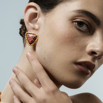 Vintage Red Stone Earrings