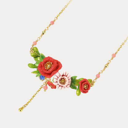 Corn Poppy Necklace