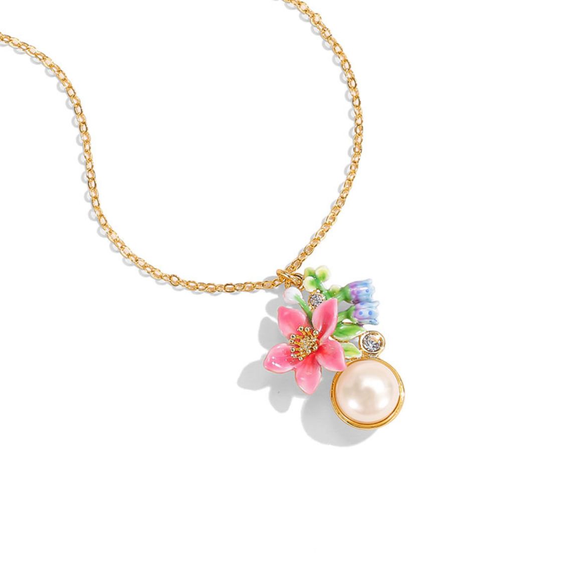 Tropical Blossom Necklace With Pearl