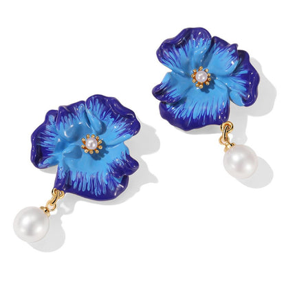 Corn Poppy Earrings