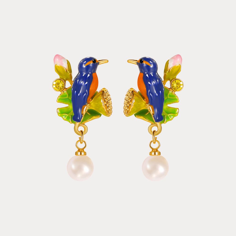 Kingfisher Lotus Earrings