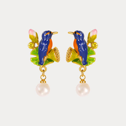 Kingfisher Lotus Earrings