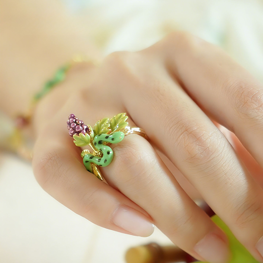 Snake and Grape Vine Ring