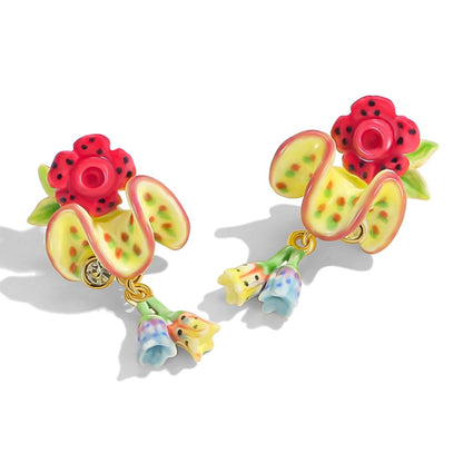 Tropical Blossom Drop Earrings