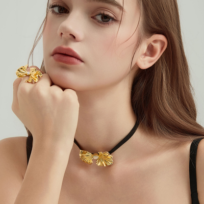 Gold Ginkgo Leaf Choker