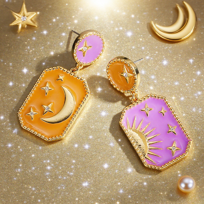 Moon Star Drop Earrings
