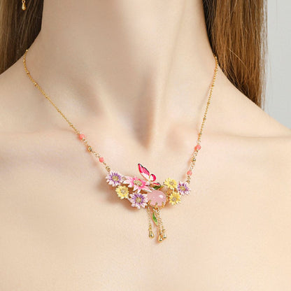 Butterfly Love Flower Necklace