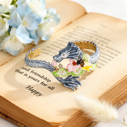 Dragon Lotus Cuff Bracelet