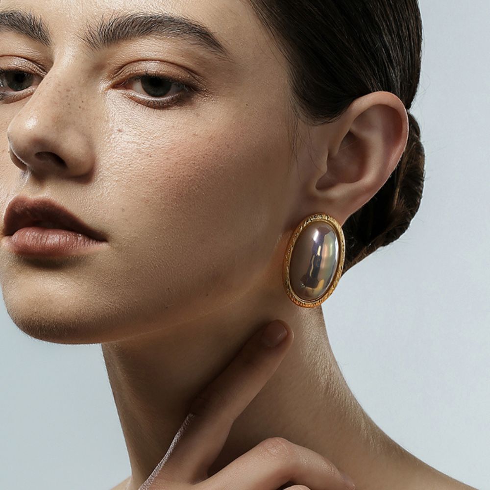 Vintage Iridescent Glow Stud Earrings