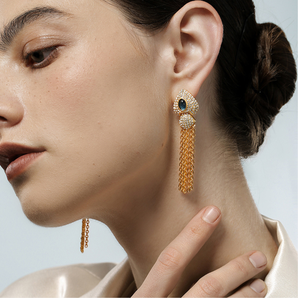 Vintage Midnight Tassel Earrings