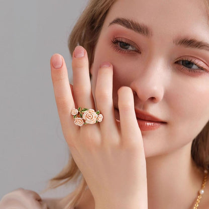 Champagne Rose Flower Ring