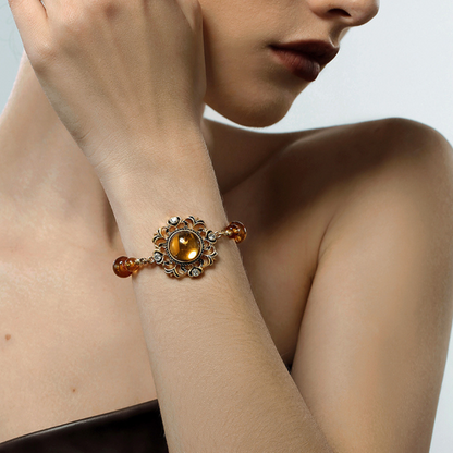 Vintage Amber Radiance Bracelet