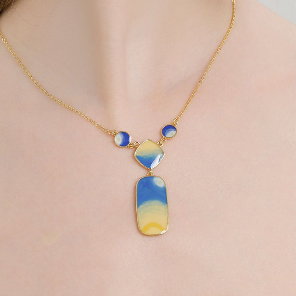 Blue Starry Night Pendant Necklace