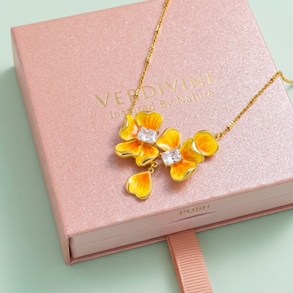Golden Pansy Necklace