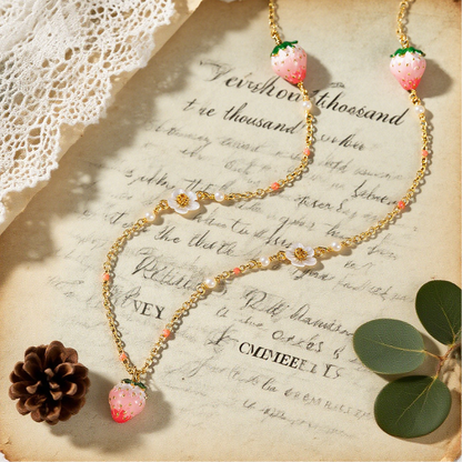 Pink Strawberry Necklace
