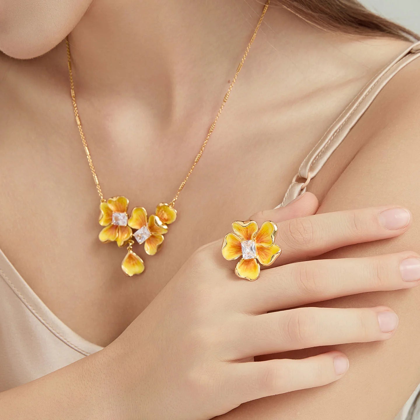 Golden Pansy Ring