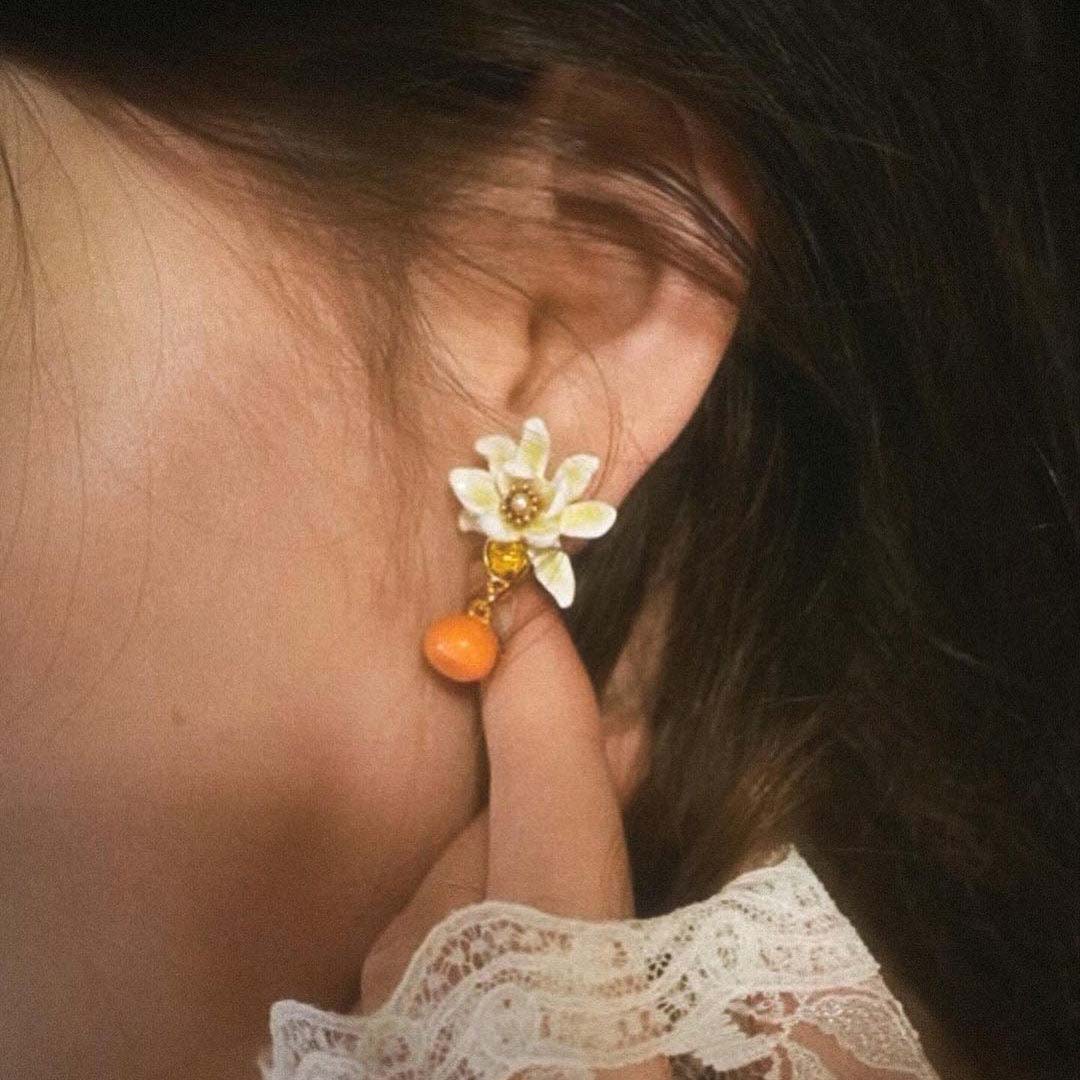 Orange Statement Earrings