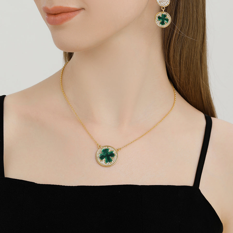 Four-Leaf Clover Coin Necklace