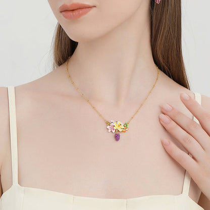 Sweet Grape Flower Necklace