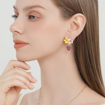 Sweet Grapes Flower Earrings