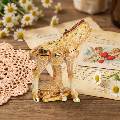 Mother & Baby Giraffe Trinket Box