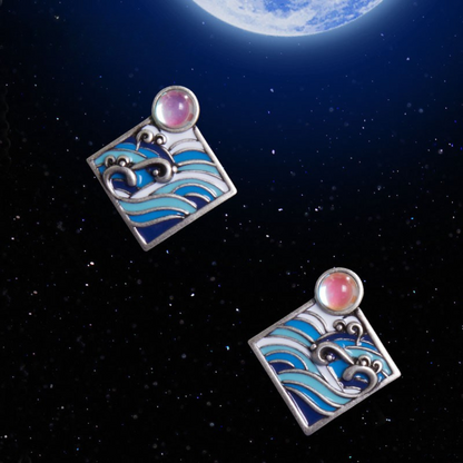 Moonlit Ocean Stud Earrings