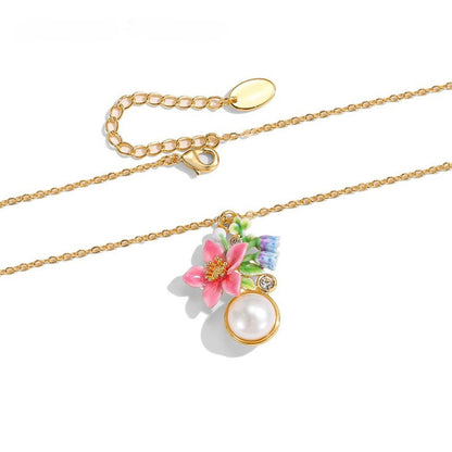 Tropical Blossom Necklace With Pearl