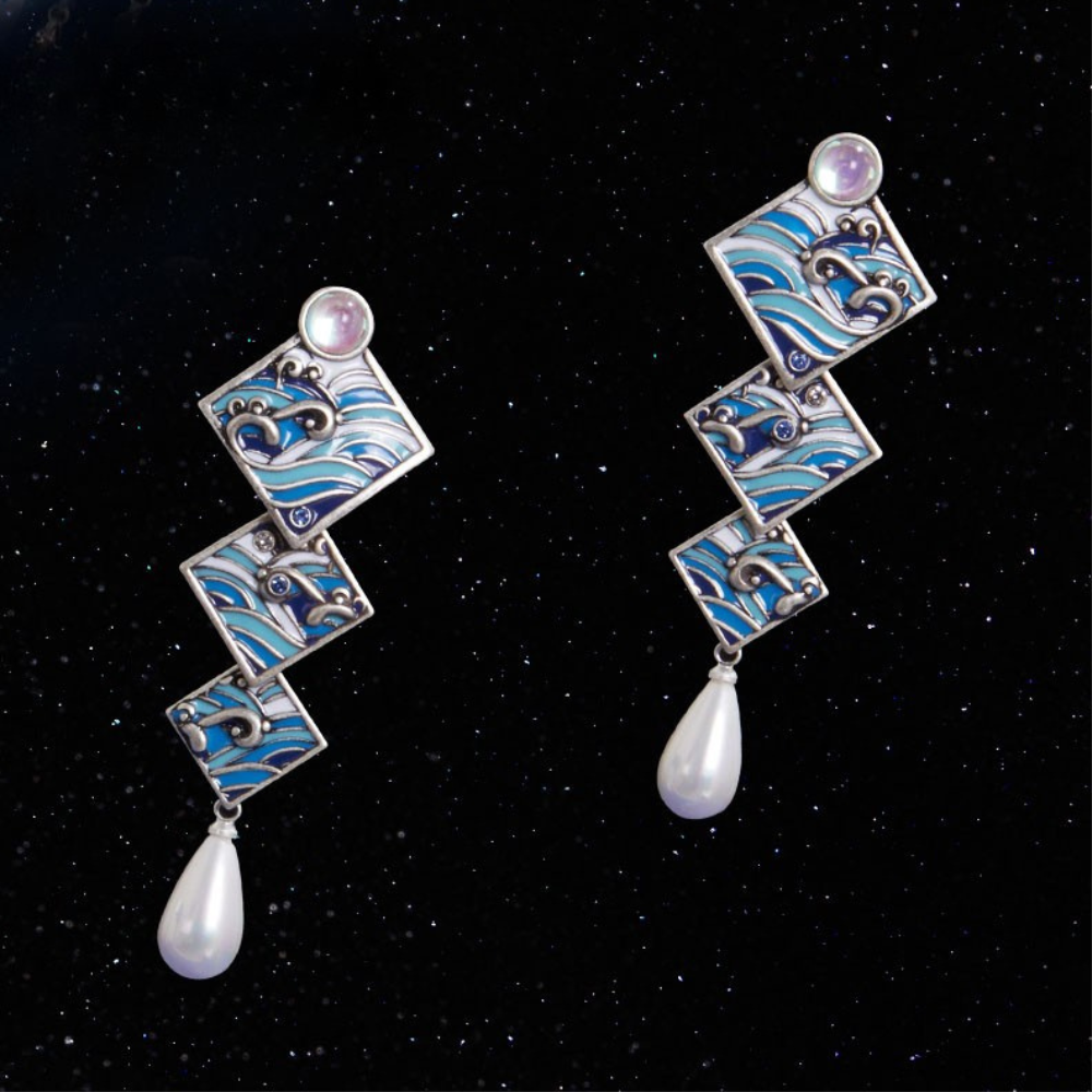 Moonlit Ocean Dangle Earrings