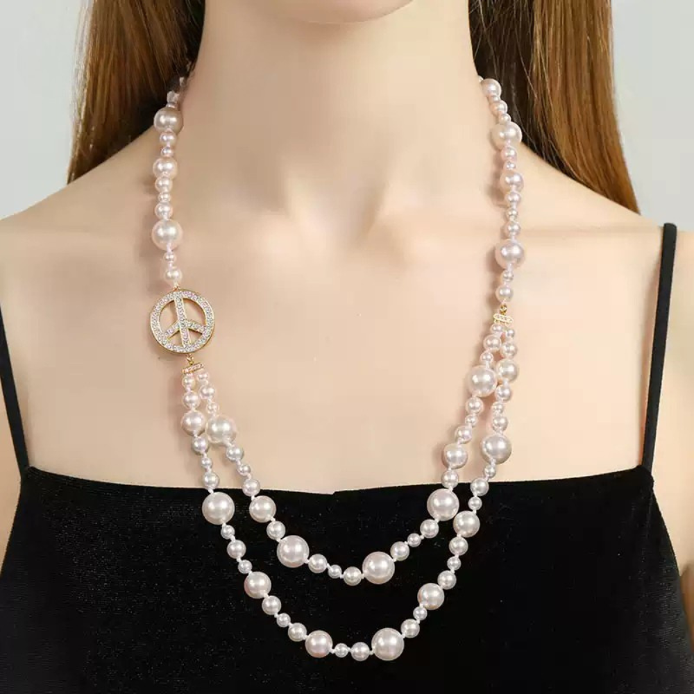 Symbol of Peace Pearl Necklace