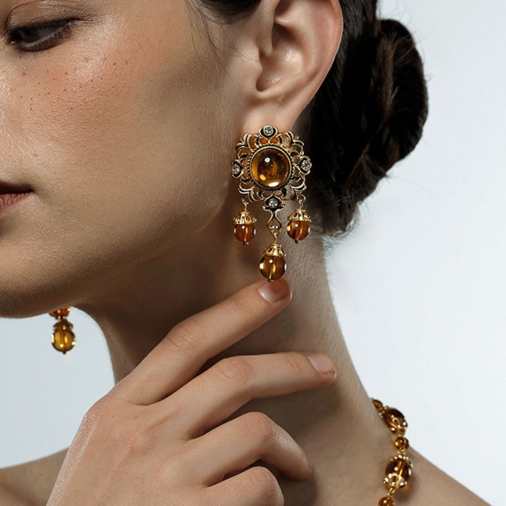 Vintage Amber Glow Earrings