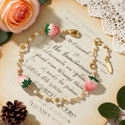 Pink Strawberry Bracelet