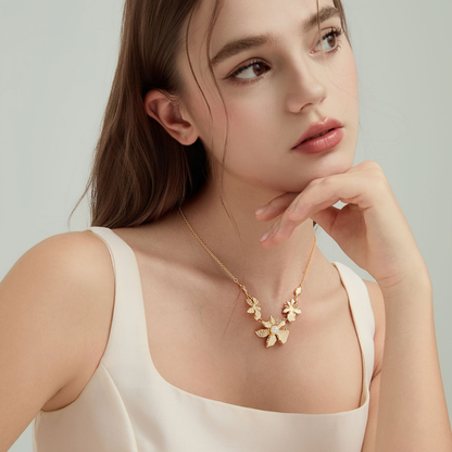 White Iris Flower Necklace