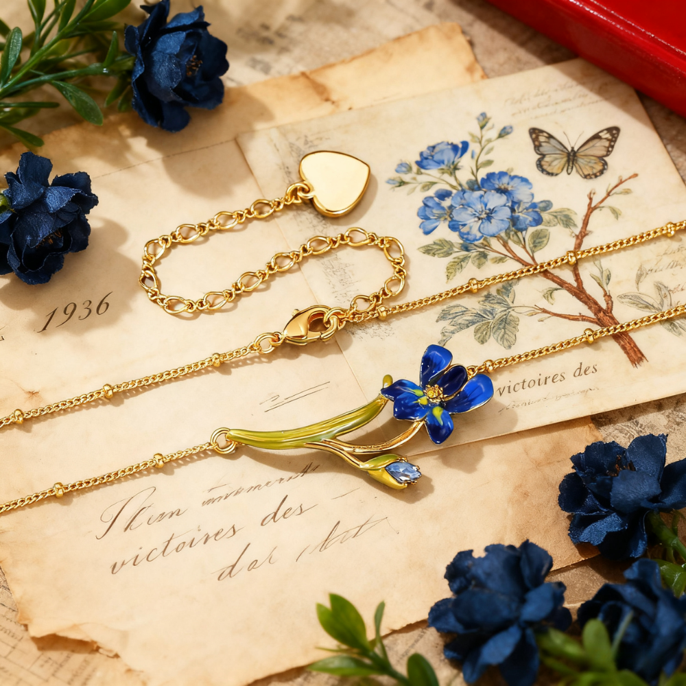 Iris Flower Necklace