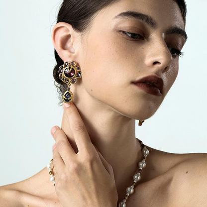 Vintage Royal Garnet Earrings