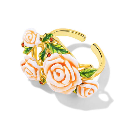 Champagne Rose Flower Ring