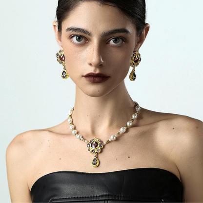 Vintage Pearl Gem Necklace