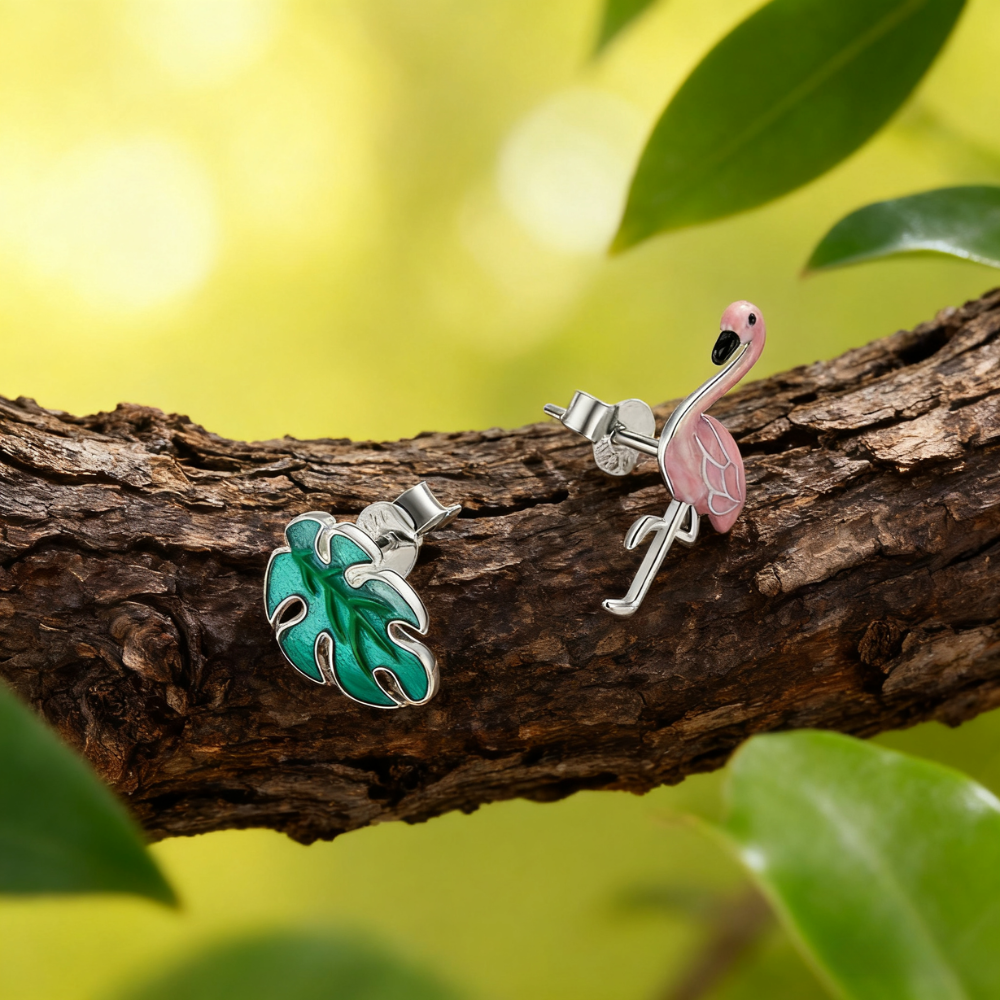 Flamingo Mismatched Earrings