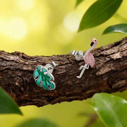 Flamingo Mismatched Earrings