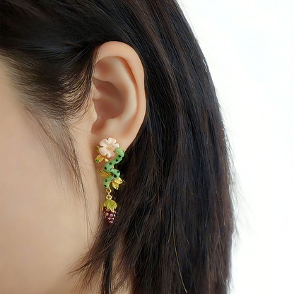 Snake and Grape Vine Earrings